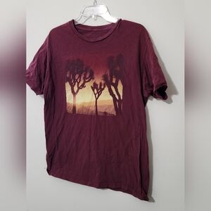 Zara Burgundy Desert Scene T-Shirt
